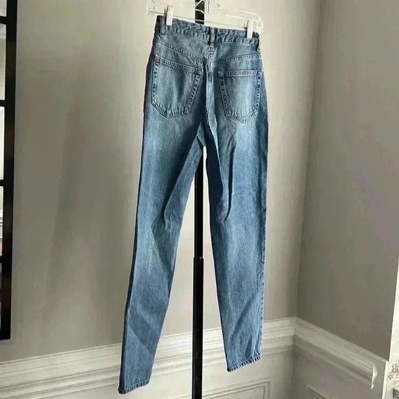 Vintage reworked jeans high rise mom fit smiley face patch - Picture 3 of 7